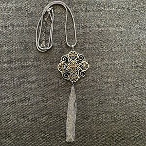 Silver and Gold Medallion Necklace